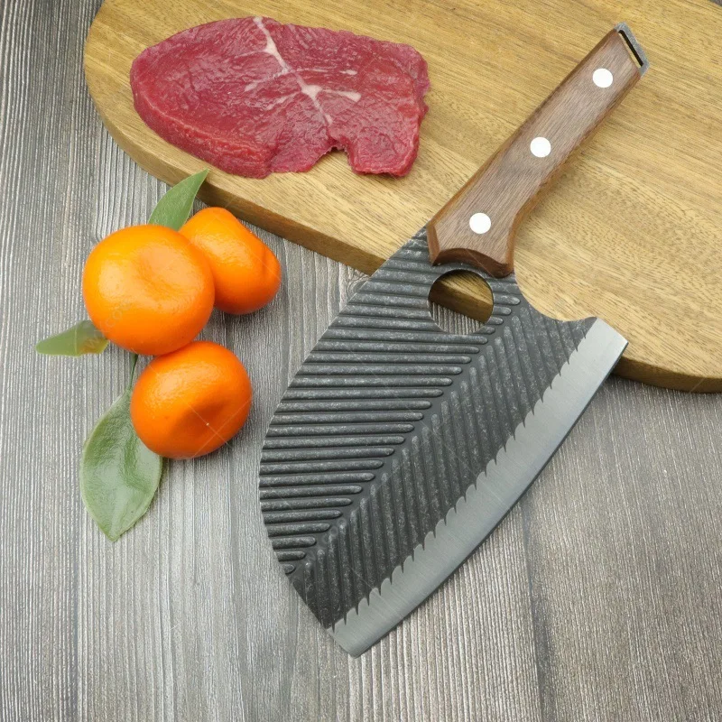 

Stainless Steel Kitchen Knife Hand Forged Hammered Chef's Knife Cleaver Fish Bone Splitting Slicing Knife with Sheath