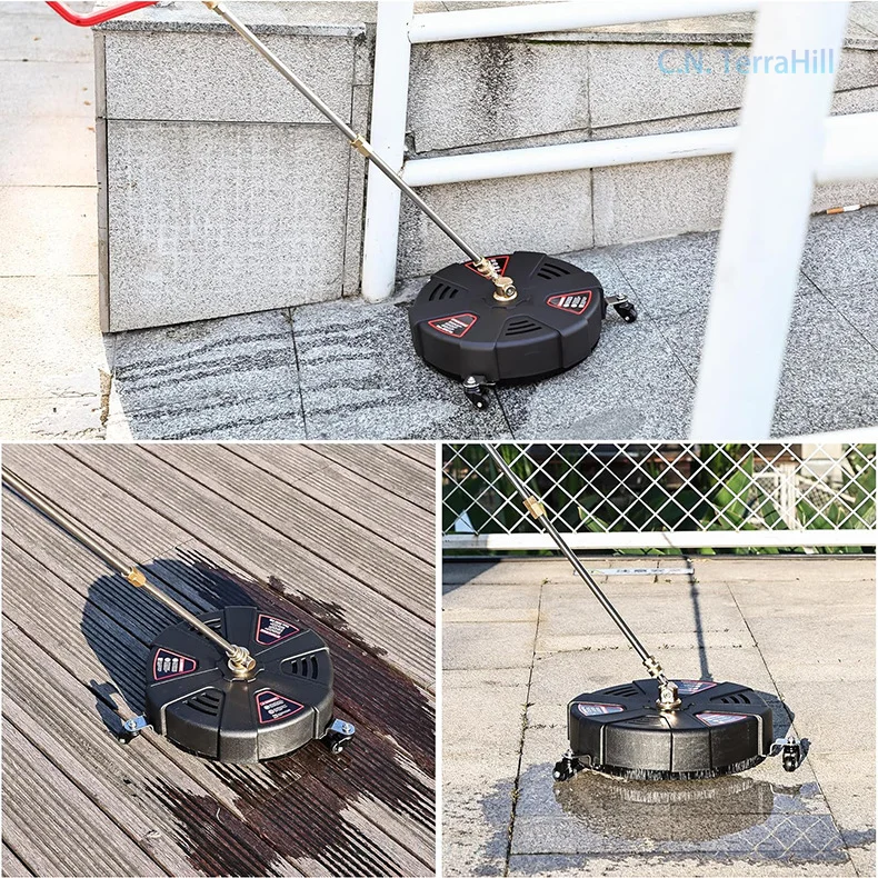 High Pressure Washer Surface Cleaner Disc 1/4 Quick Connect 13 Inch 16 Inch Universal Wheel