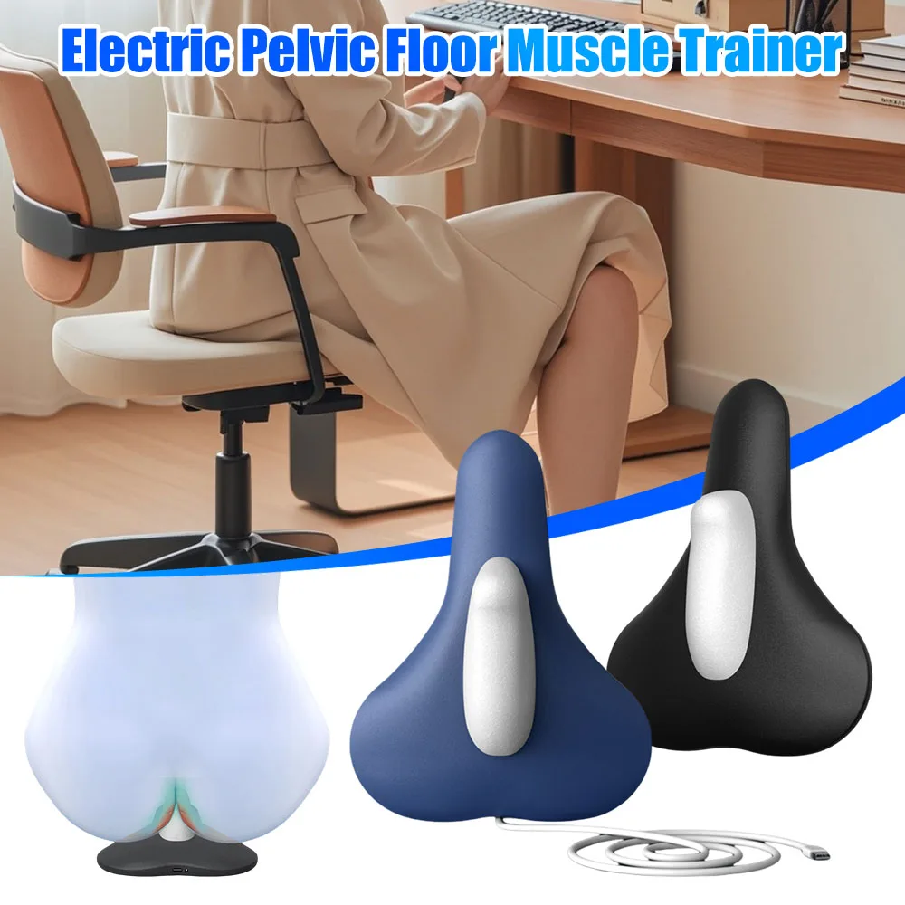 Electric Sit-On-Top Pelvic Trainer Ergonomic Pelvic Floor Strengthening Device Pelvic Floor Muscle Exerciser for Bladder Control