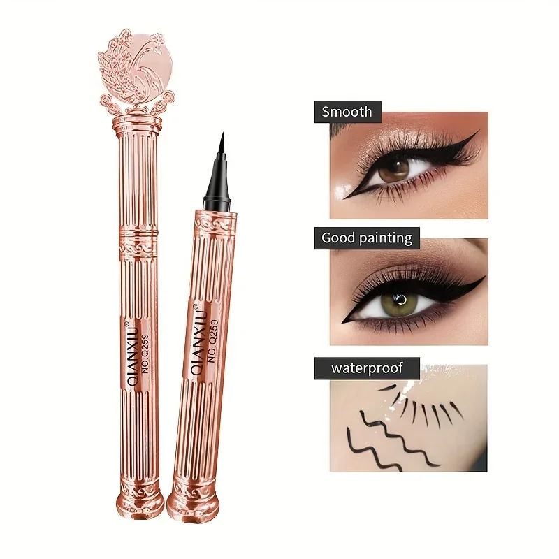 Rose Gold Liquid Eyeliner - อายไลเนอร์สีดําธรรมชาติคุณภาพสูง กันน้ํา แห้งเร็ว ติดทนนาน