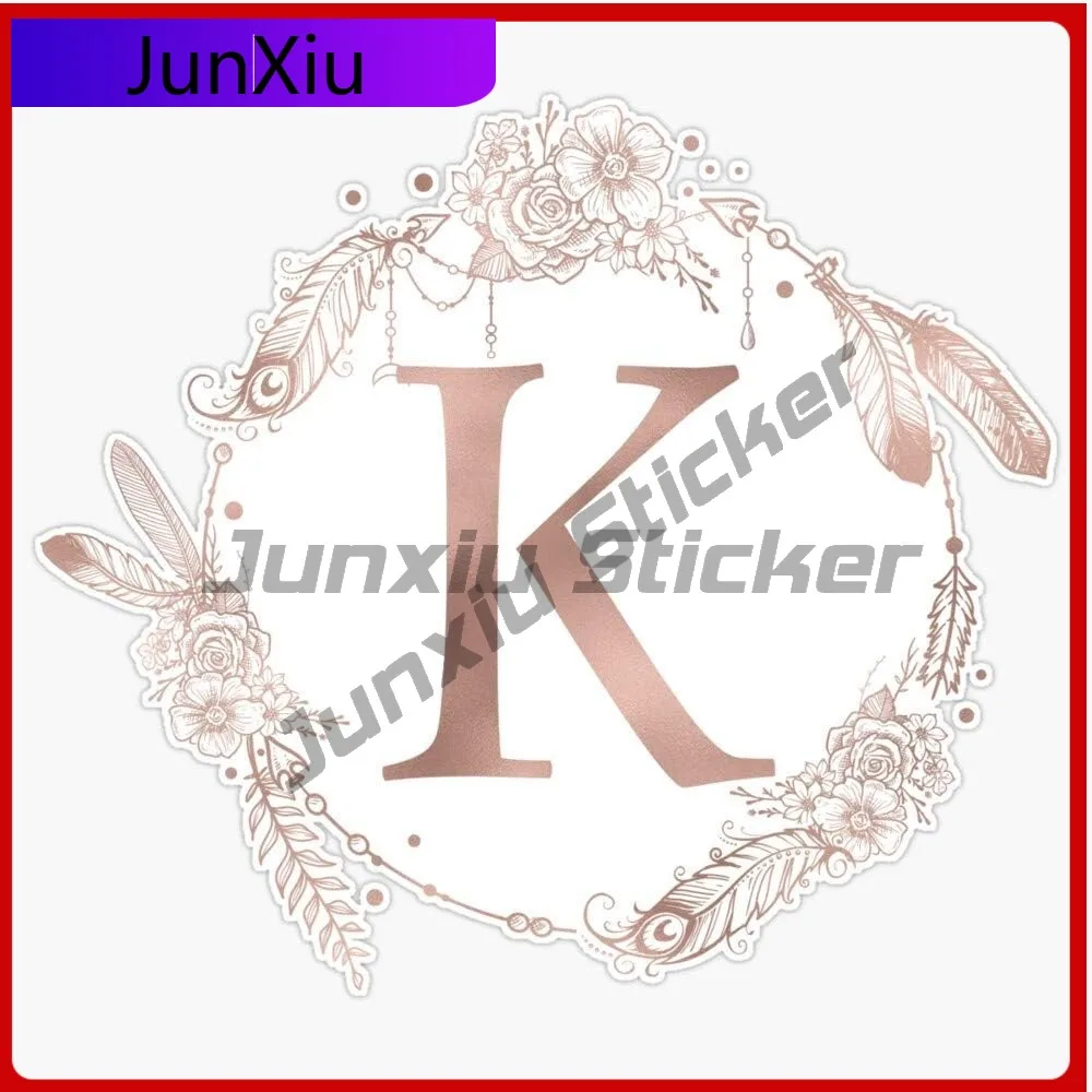 

Letter K Rose Gold Pink Initial Monogram Vinyl Waterproof Sticker Decal Car Laptop Wall Window Bumper Sticker Scratch-proof Exte