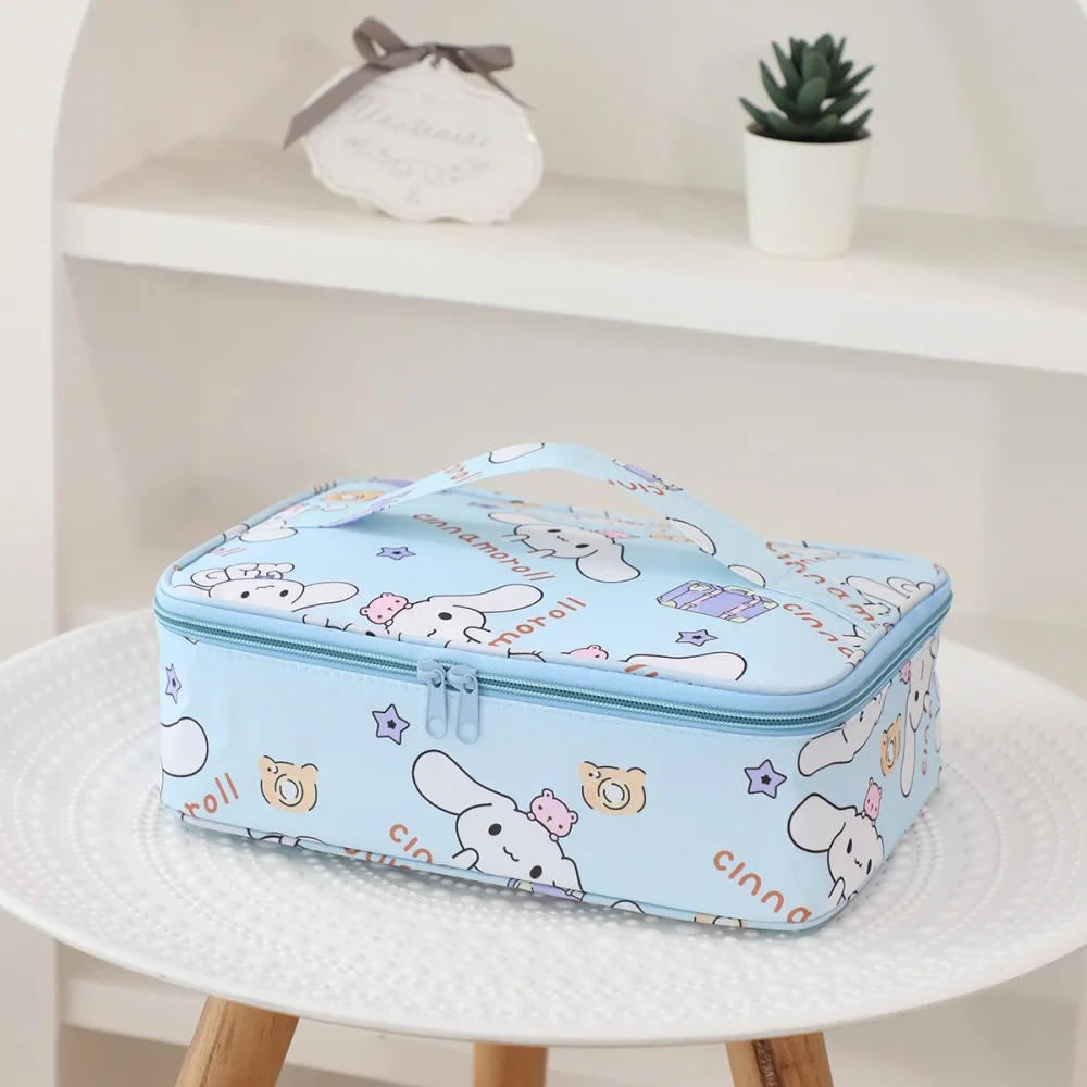 Cute Sanrio Hello Kitty Handbag Cartoon Cinnamoroll Kuromi Waterproof Thermos Bag Bag Portable Shopping Bag Student Lunch Bags