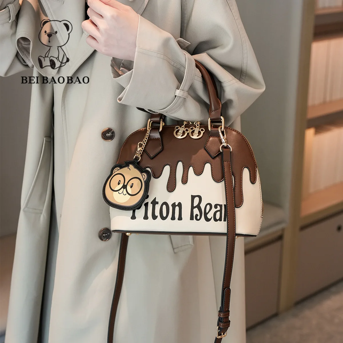 

New Large Crossbody Bag - Color Block Mother-Daughter Tote, Cartoon Print Shoulder Purse for Work & Travel from Direct Factory