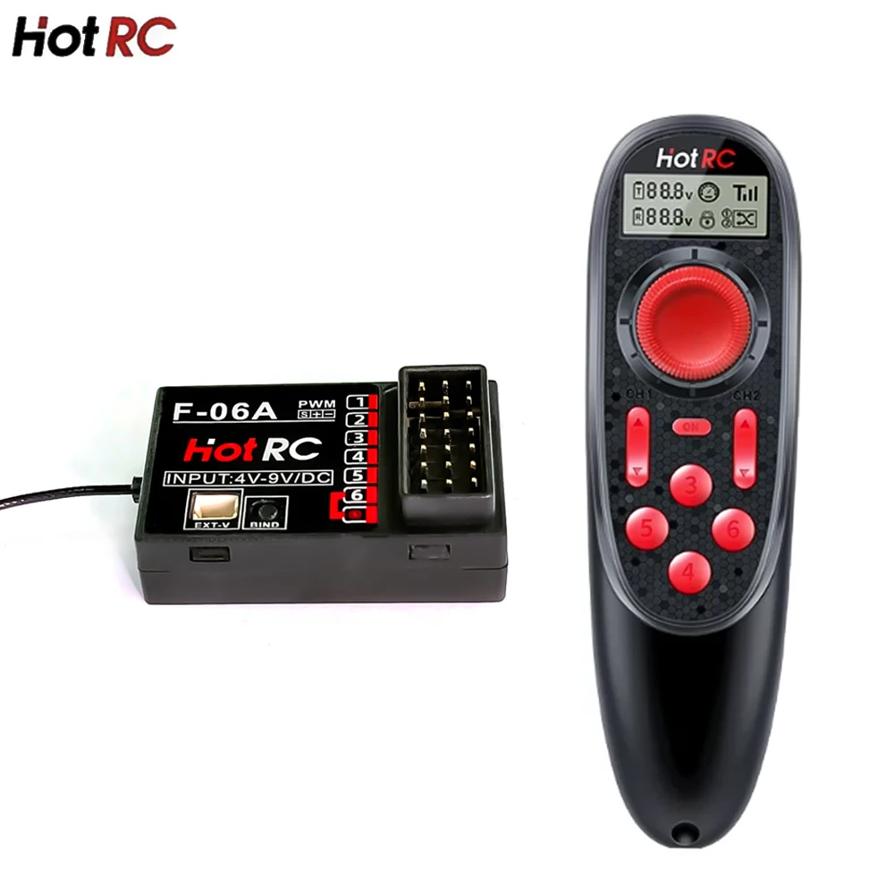 HOTRC New DS 600 6CH 2.4G Hz Radio System Transmitter Remote Controller with F-06A Receiver for Toy Car RC Boat