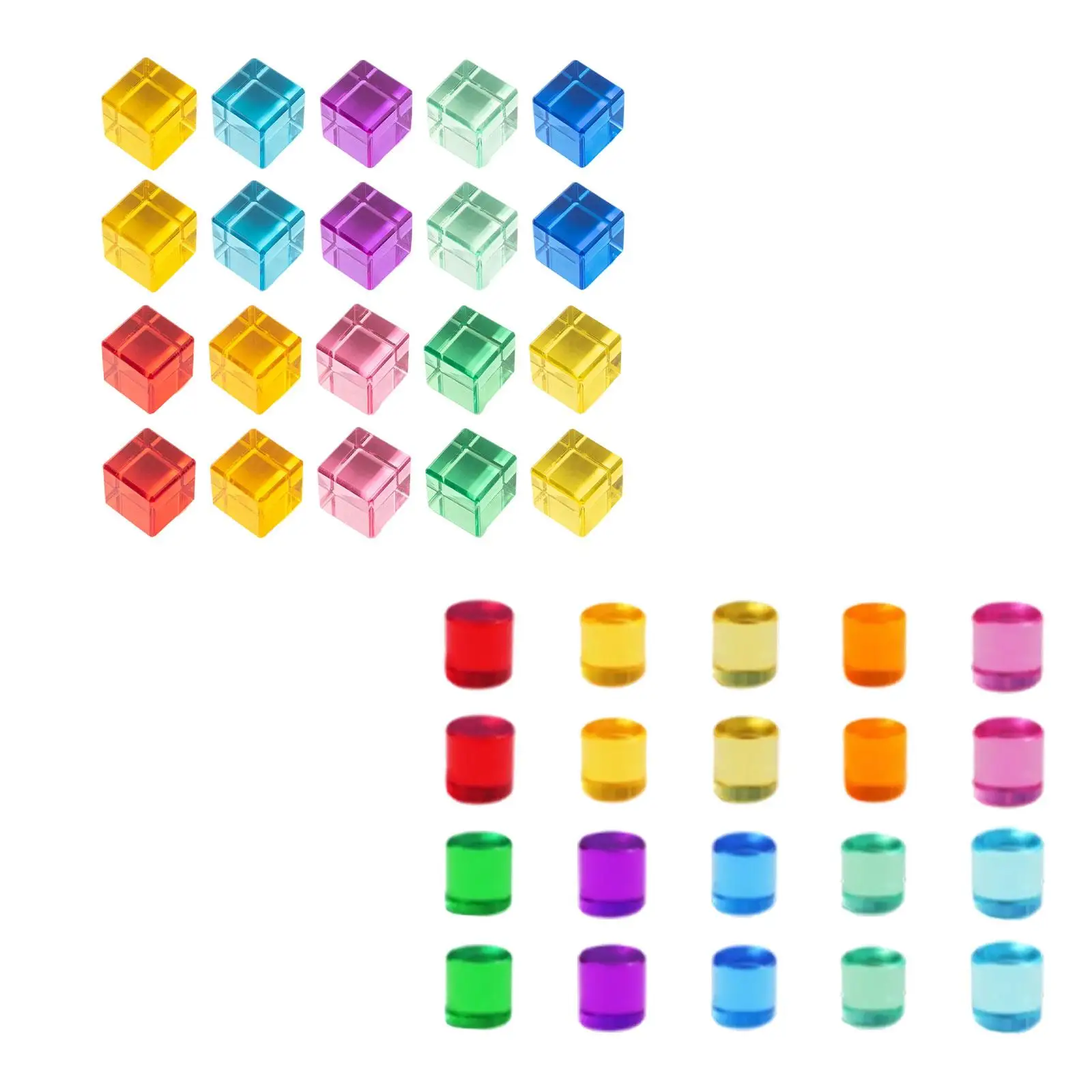 20Pcs Acrylic GEM Stacking Blocks, Educational Toys, High Transparency, Rainbow Stacker, Stacking Toys for Children Holiday Gift