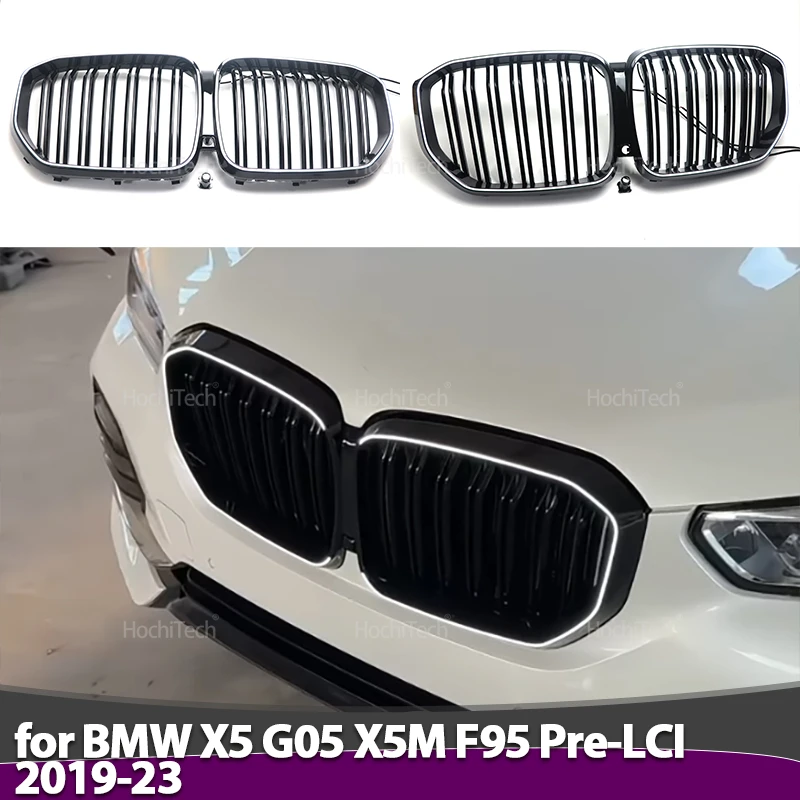 

New LED White Light Grille for BMW X5 G05 X5M F95 Pre-LCI 2019 2020 2021 2022 2023 Car Front Bumper Grilles Kidney Racing Grill