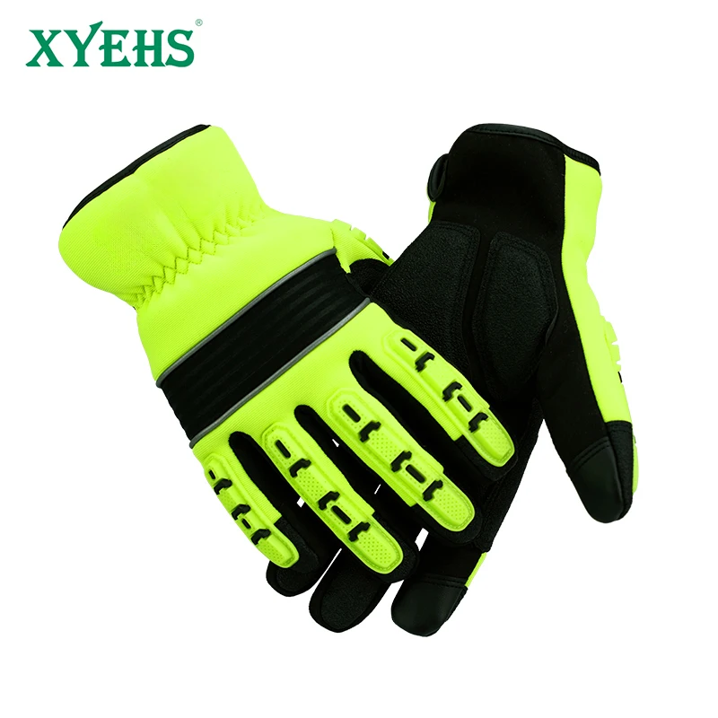 5mm TPR Impact Resistant, Cold Proof Waterproof Safety Gloves, Anti-Vibration Mechanic Gloves for Logistics, Cold Storage