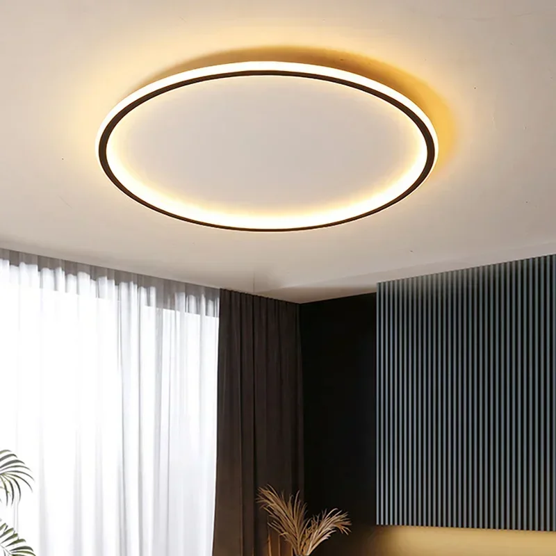 Plafonnier LED Rond et Simple au Design Nordique, Éclairage d\'Nik, Luminaire Décoratif de Plafond, Idéal pour un Salon, une Salle à Manger, une