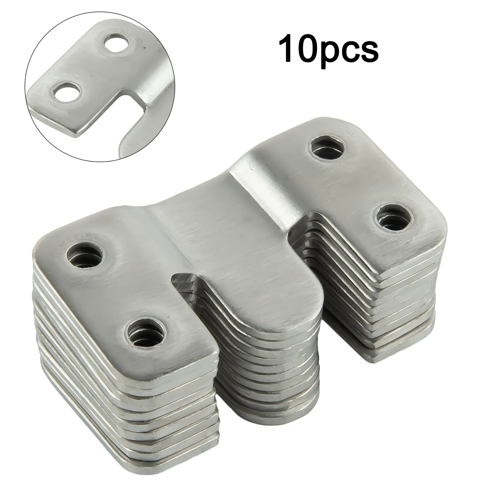 10PCS Stainless Steel Interlock Hanging Buckle Flush Mount Bracket Furniture Connector Wall Picture Frame Hanger Display Hooks