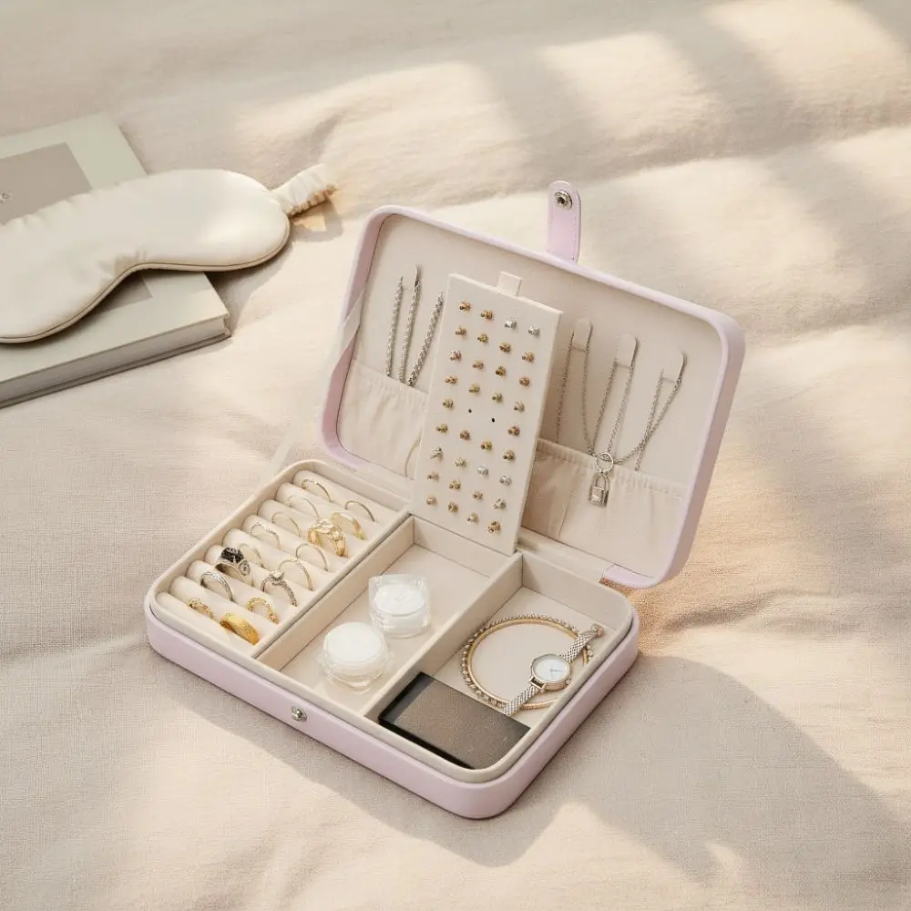 

Вместительный футляр для хранения ювелирных изделий из искусственной кожи с защитой от окисления, пыленепроницаемый, однотонный, для демонстрации и хранения ожерелий