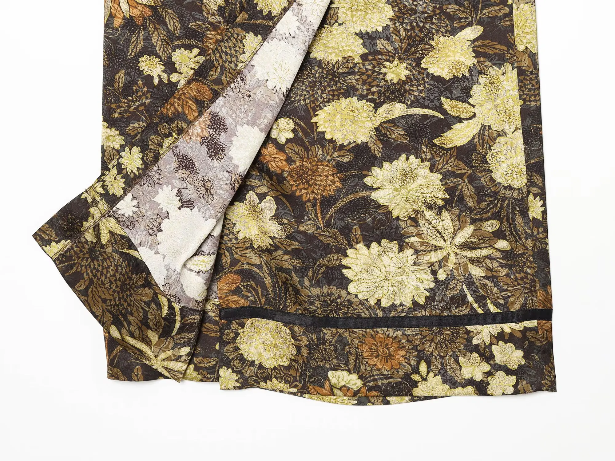 Neuer Herbst-Midirock für Damen, Hohe Taille, Schlitz, Knopfverschluss, Lange Röcke, Vintage-Mode, Elegante Bedruckte Röcke für Damen im Büro – Detail 5