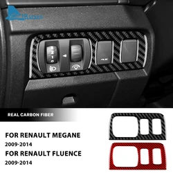 Real Soft Carbon Fiber Sticker For Renault Fluence Megane 3 RS 2009 2010 2011 2012 2013 2014 2015 LHD RHD Car Headlight Button