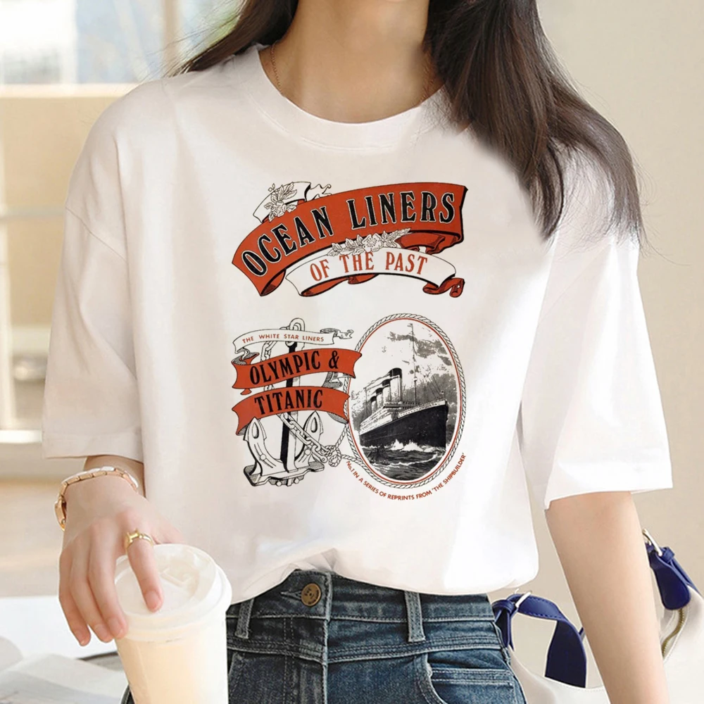 Titanic Tee women Y2K Tee female anime comic manga clothes