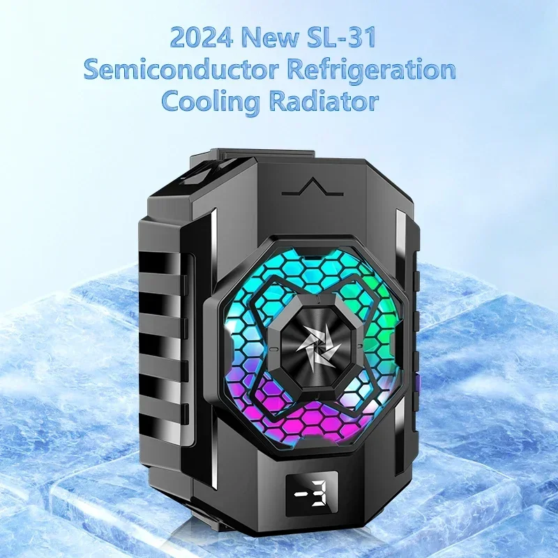 Refrigerador Universal para teléfono móvil SL31, ventilador de refrigeración Semiconductor, radiador para IOS, Android, PUBG, pantalla Digital, disipador de calor con clip trasero