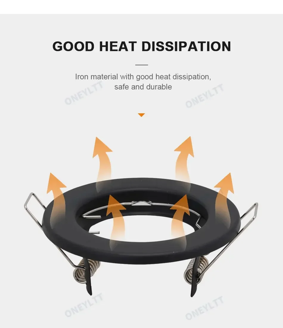 6pcs Recessed Downlight Frame LED Ceiling Fixtures Downlight GU10 MR16 Ceiling Spot Lights Fitting Fixture
