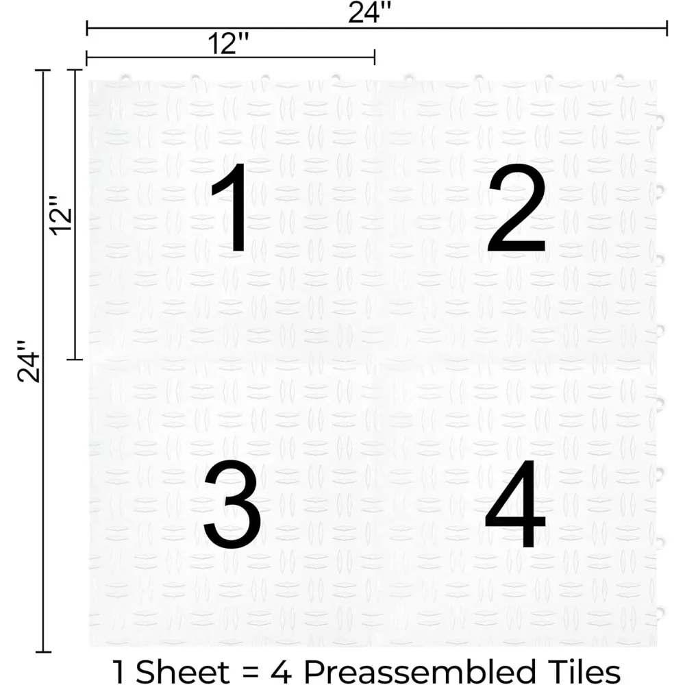 Ladrilhos de piso de garagem de copolímero resistente intertravados, antiderrapantes, duráveis, modulares, fácil instalação, adequados para uso pesado