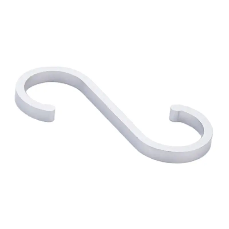 S Hook,  Aluminum S Shaped Hooks for Kitchen, Bathroom, Heavy Duty Hanger Hooks for Hanging Pots, Pans, Plants, Towels