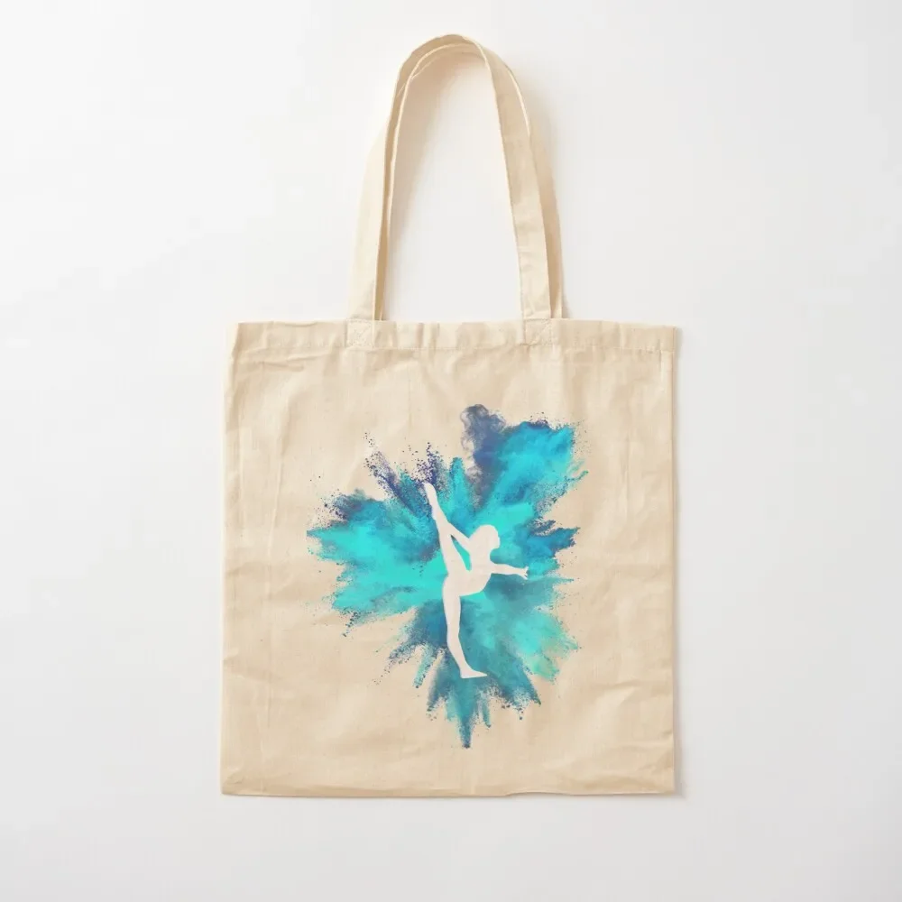 Gymnast Silhouette - Blue Explosion Tote Bag tote bag canvas Gift bag cute pouch Women bags