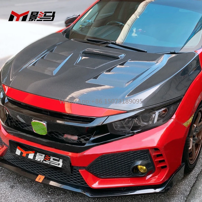 

High Quality Evo Style Carbon Fiber Front Hood Bonnet New Condition Perfect Fit for Honda for Civic 10 Generation Engine Cover