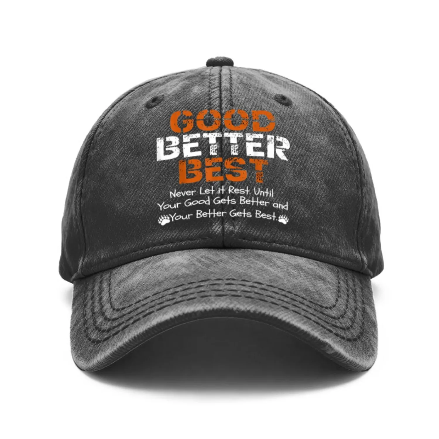 1 Vintage Distressed Unisex Baseball Cap with Good Better Best Graphic Print, Adjustable Size, Suitable for Outdoor Activities and Casual Use, Is the Perfect Gift for Men, Women, and Friends