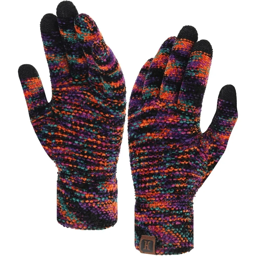 

Womens Winter Touchscreen Gloves for Cold Weather, Chenille Warm Knit Gloves