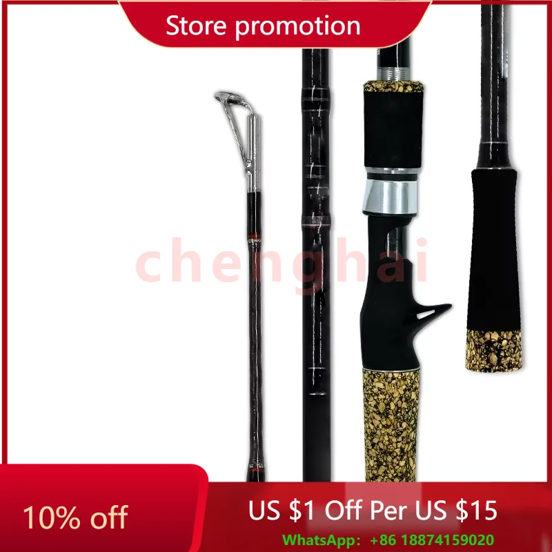 

Portable 206.3g 210cm Ultralight Saltwater Fishing Rod Top Right 2 Sections Casting for Sea Bass for Lake Stream Carbon Material