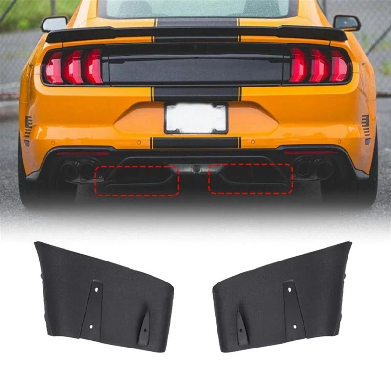 1 Pair Rear Bumper Lip Air Diffuser Valance Foil Kit ABS for Ford for Mustang 2018-2020 GT R Style Car Exterior Parts