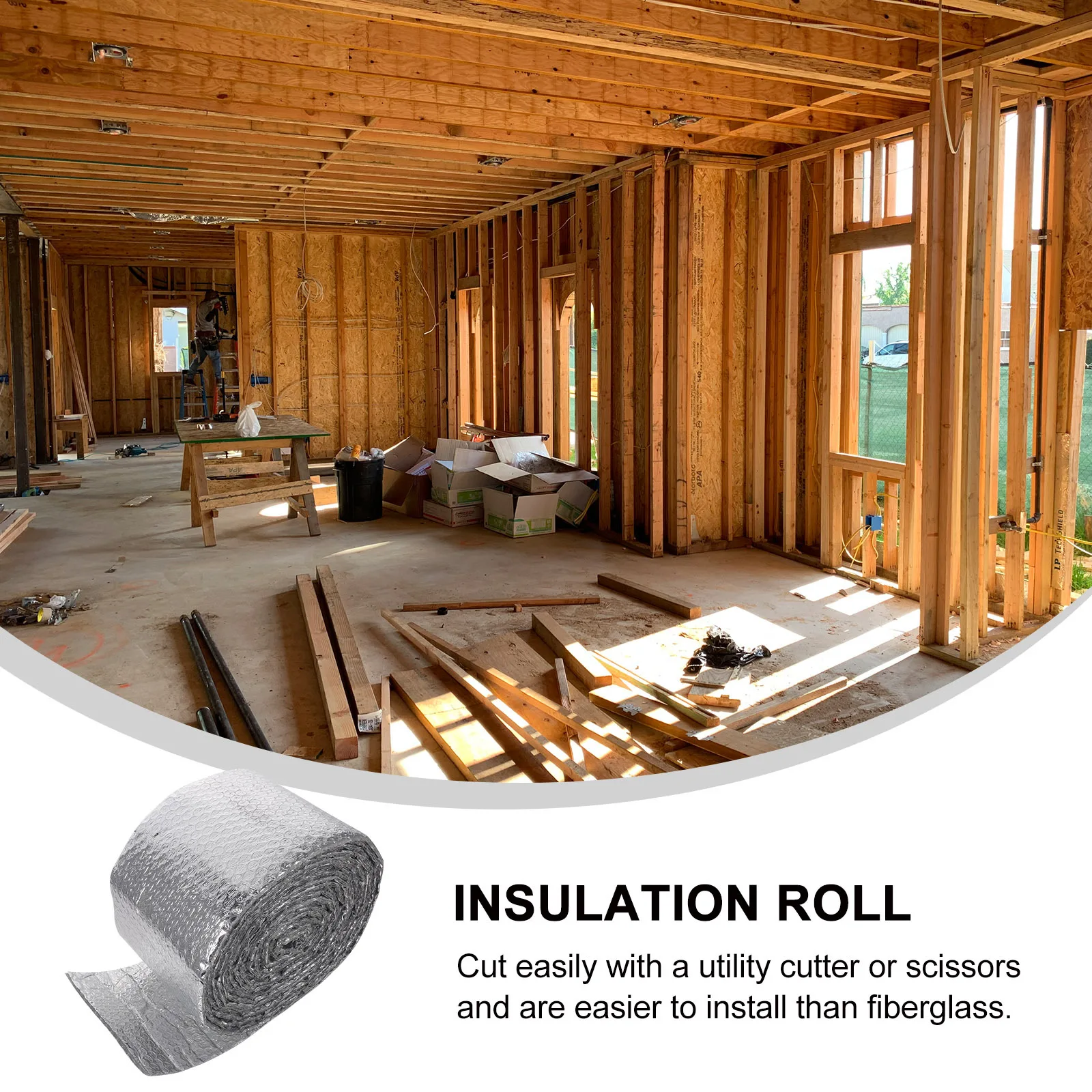 

1 Roll Reflective Foil Bubble Insulation For Greenhouse Window Wall Duct Garage Door Outdoor Indoor Winter Energy