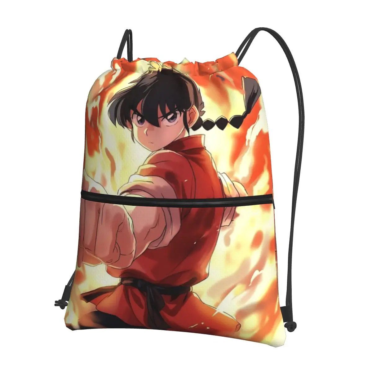 Ranma 1/2 Saotome Pig Mädchen-Rucksäcke, tragbare Kordelzugtaschen, Aufbewahrungstasche, Büchertaschen für Männer, Frauen, Studenten