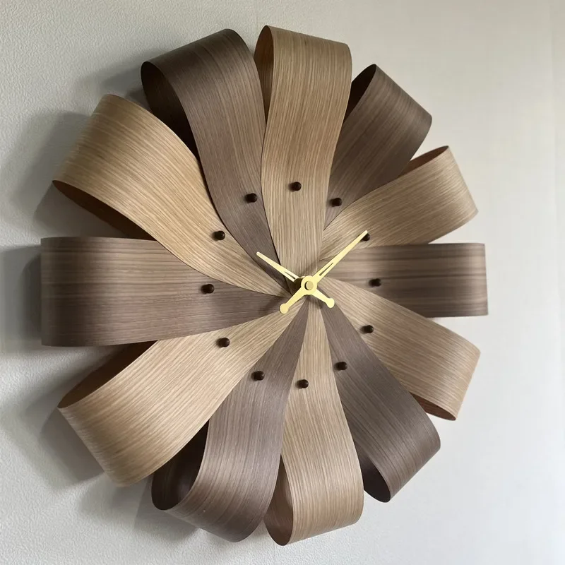 

Nordic modern light luxury wall clock creative petal clock decoration