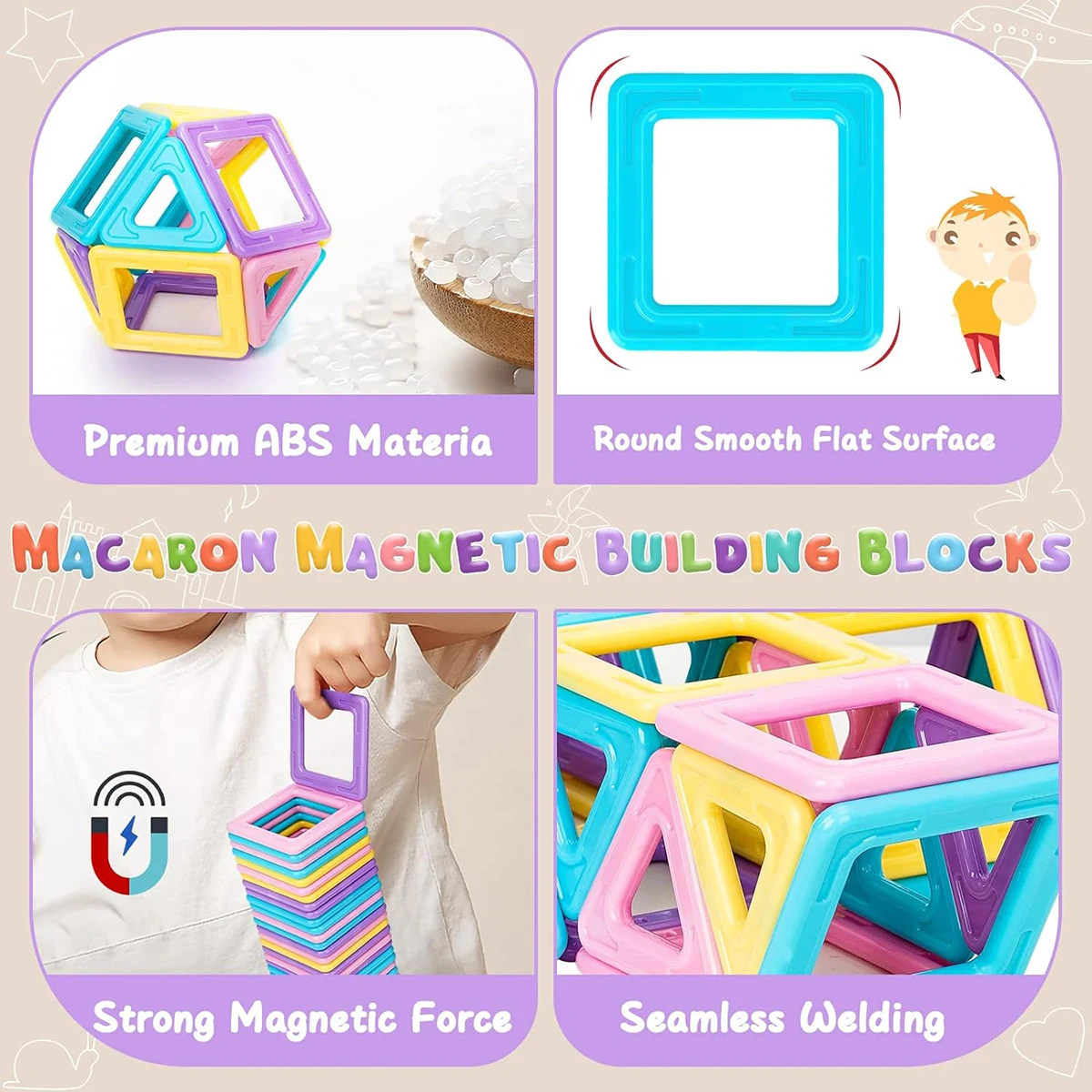 Juguetes magnéticos de gran tamaño para niños, bloques magnéticos para niños, juego de constructores de diseñador, juguetes para niños y niñas, bloques de construcción