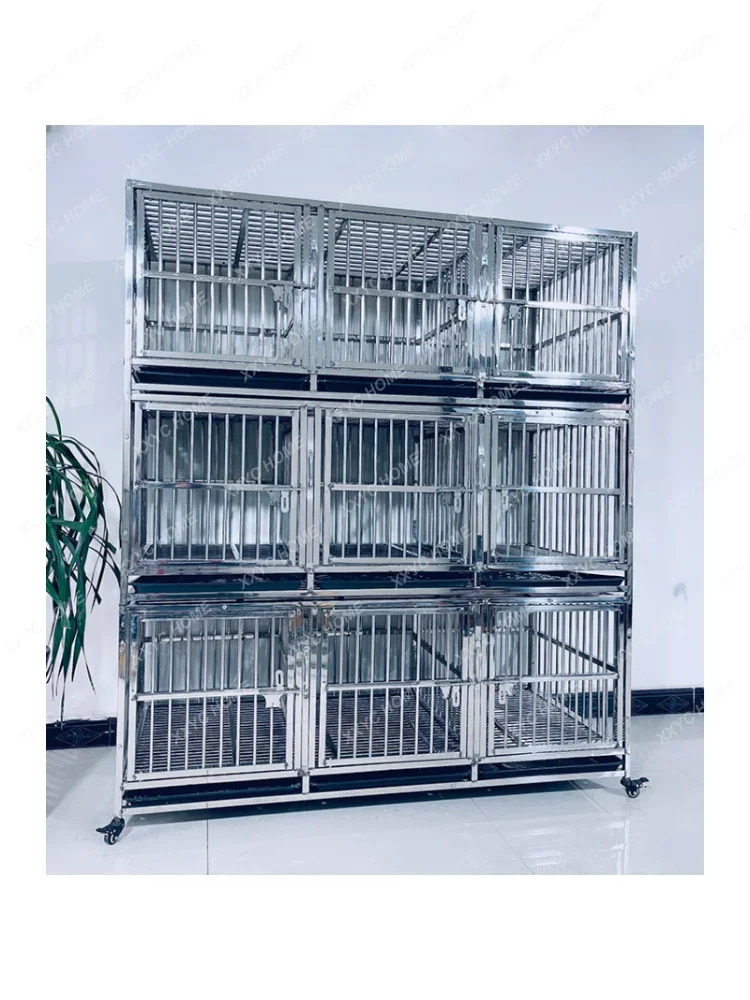 Stainless Steel Cage Double-Layer Three-Layer Pet Shop Display Cabinet Two-Layer Dog Cage Cat Cage Rabbit Display Foster