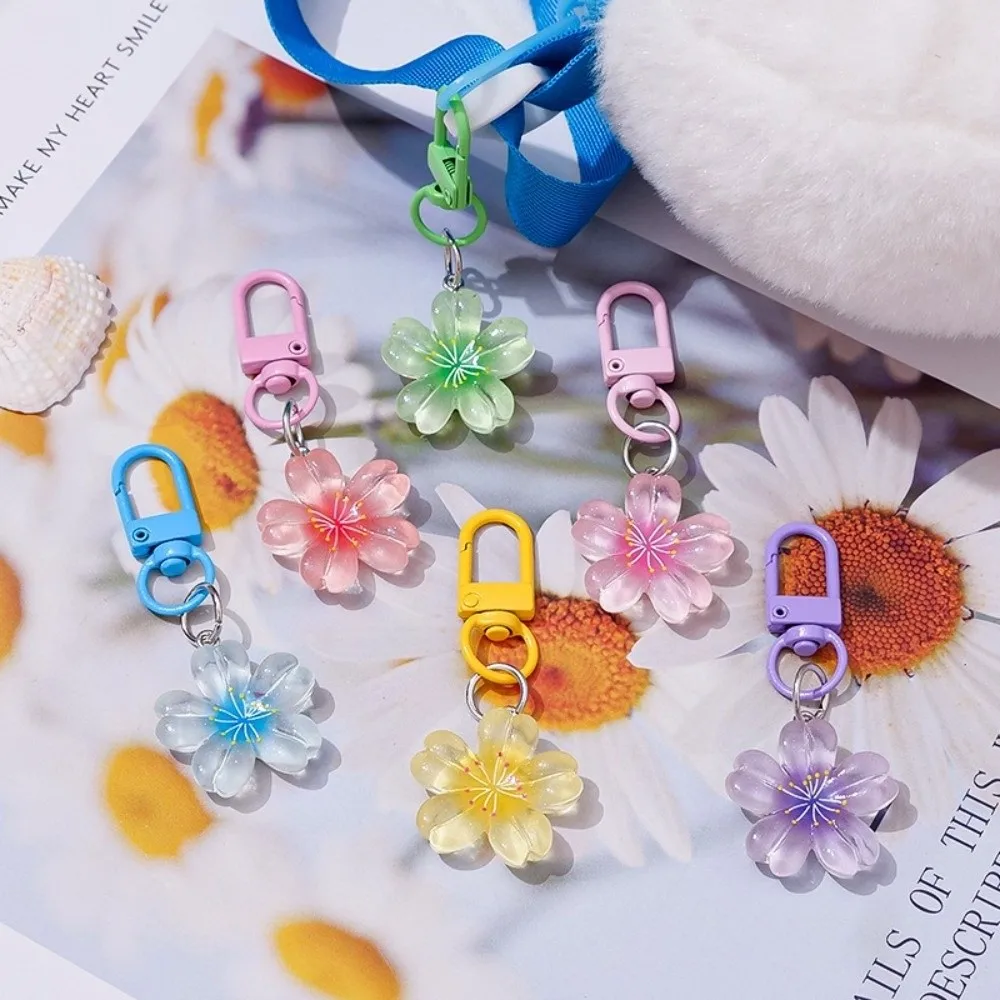 

Fashion Resin Flower Keychain Colorful Floral Keychains Bag Pendant Backpack Hanging Decoration