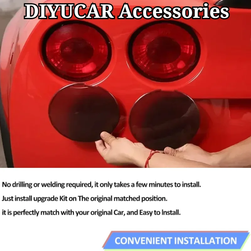 For Chevrolet Corvette C6 2005-2013 ABS Blackened Car Rear Tail Light  Stop Brake Light Cover Trim Exterior Accessories