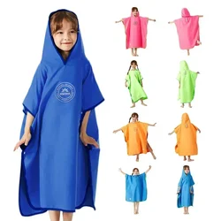 Gorros de natación de microfibra para niños, Poncho de baño con capucha para playa, toallas, Poncho de Surf, albornoz cambiante de secado rápido, toallas de natación para niños