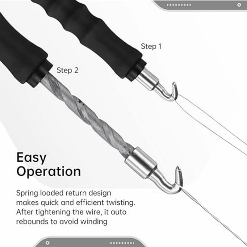 Semi-Automatic Tying Machine Wire Knoting Pliers Straight Pull Bar Binding Hook Construction Site Winding Tool