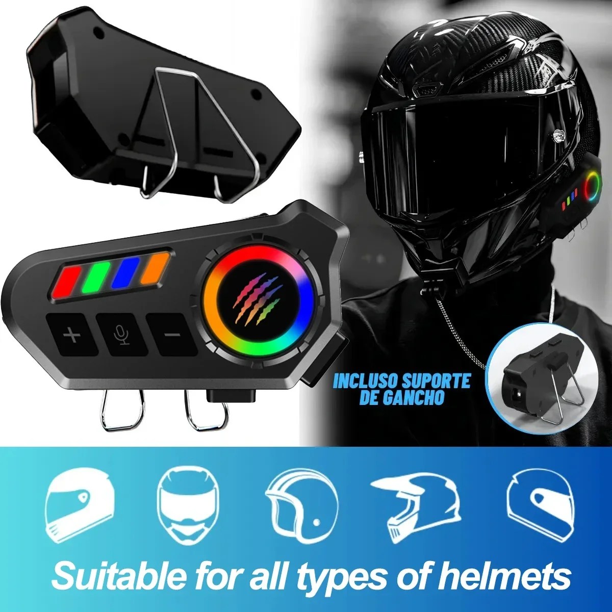 Wireless Bluetooth 5.4 Helmet Headset Hands-Free Call Motorcycle Earphone Waterproof MP3 Music Player Speaker Kit for Moto