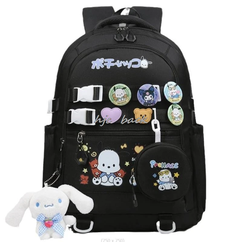 Lovely Kuromi Melody Cinnamoroll Baby Spine Protection Schoolbag Kawaii Anime Primary School Girl Large Backpack Waterproof Gift