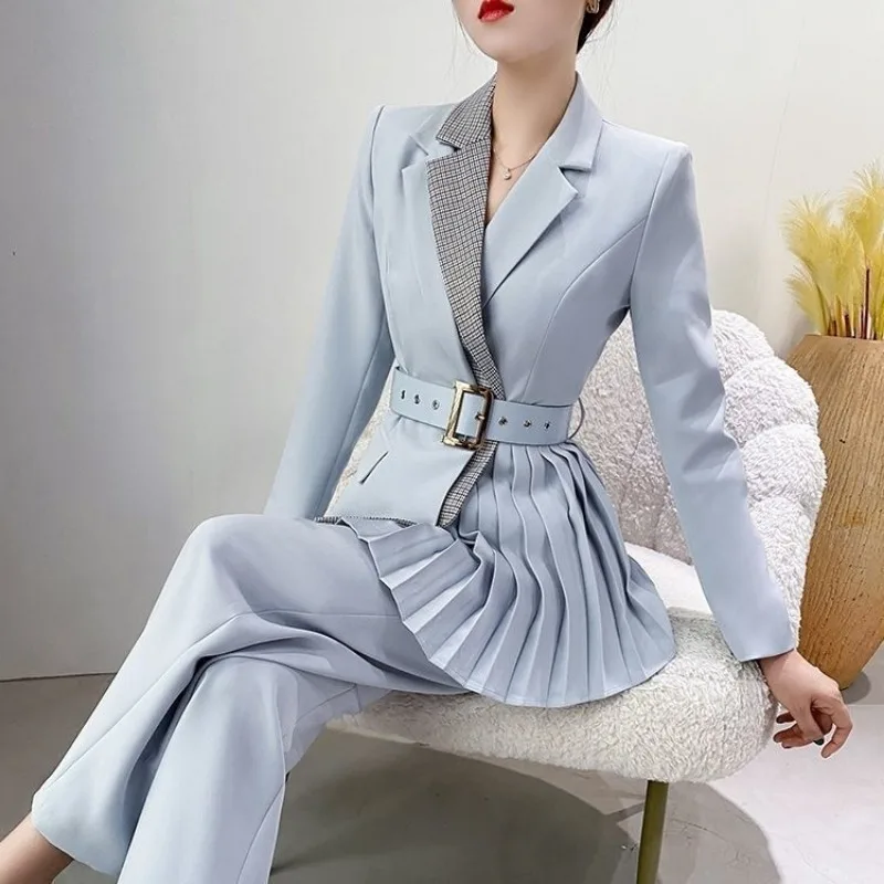 Women\'s Blazer and Pants Two Piece Set Business Suits Autumn Winter Formal Ladies Trouser Wholesale Free Delivery Clothing Sales