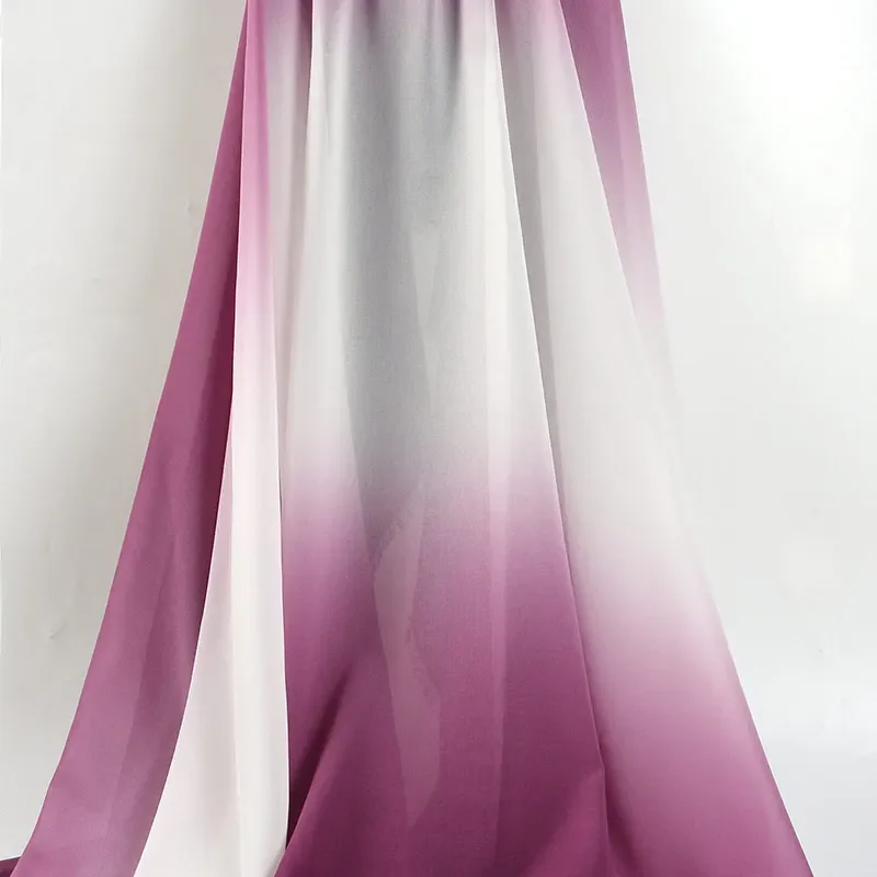 Gradient translucent chiffon fabric performance dress dress floral slip clothing fabric curtain material decorative background