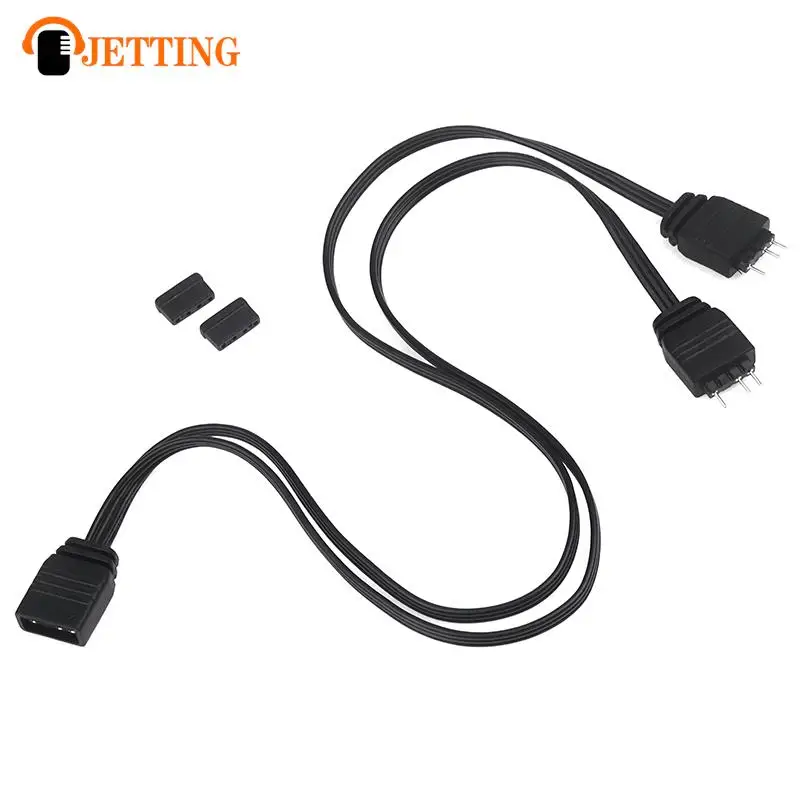 1Set ARGB Fan Extension Cable 1 to 2 5V 3Pin Fan Hub Adapter Cable PC Fan Splitter Cable