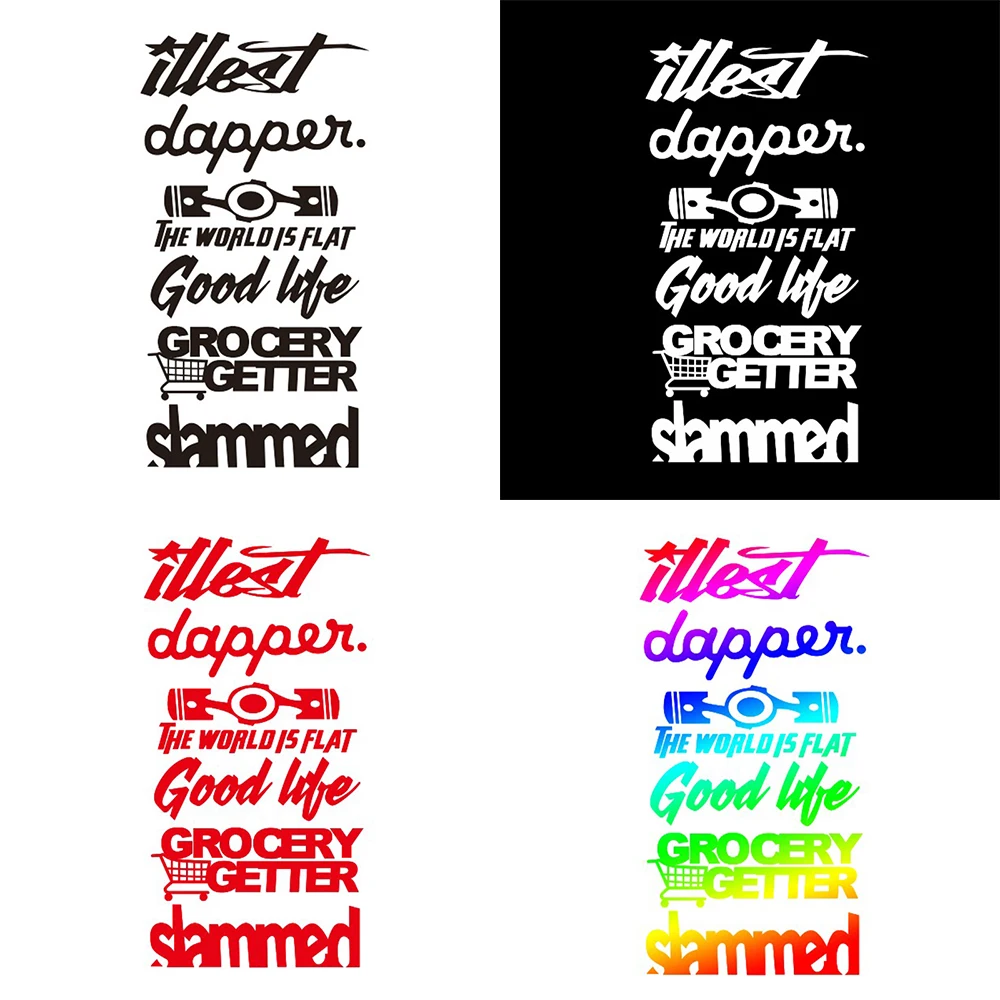 

1Set JDM Reflective Car Stickers Moto Racing Decor Decal Automobile Accessories