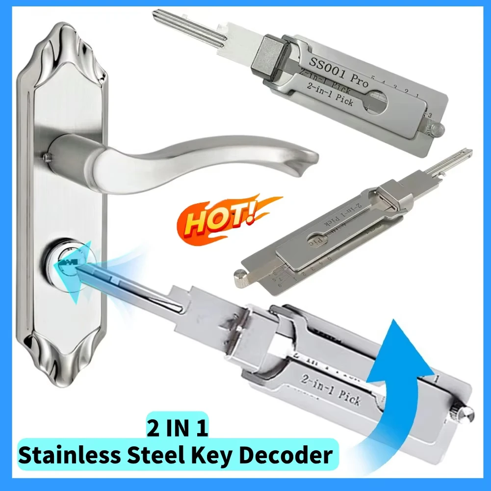 Stainless Steel Key Decoder Portable Precision Hook And Pickup Hand Tool O-ring Pickup Kit Doorlock Maintenance Repair Tools Kit