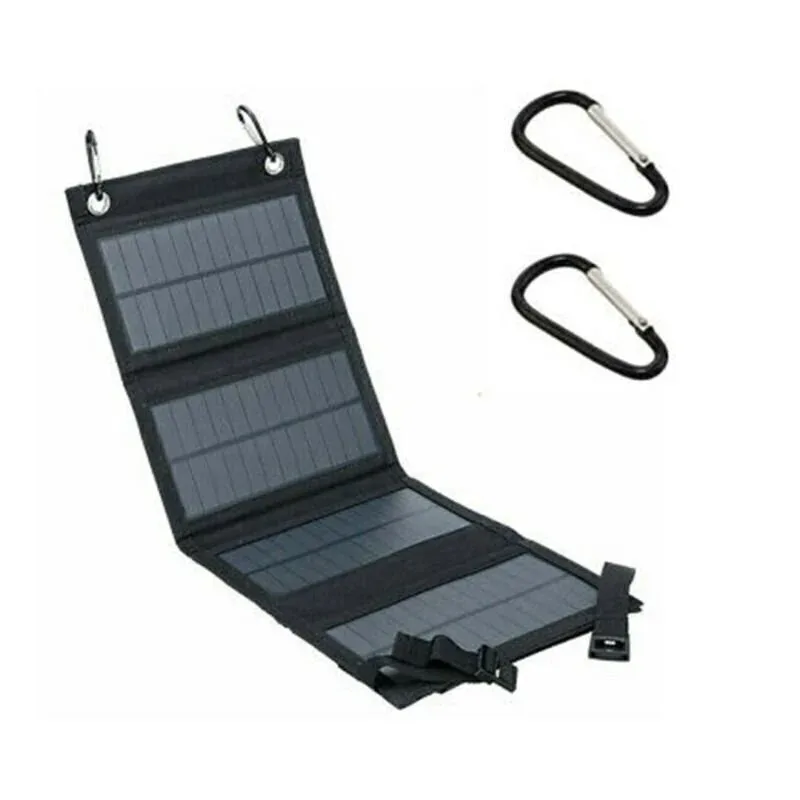 20W Foldable Solar Panel Charger with USB Ports, Portable Solar Power Bank for Phone, Tablet, and 12V Car Battery Maintenance