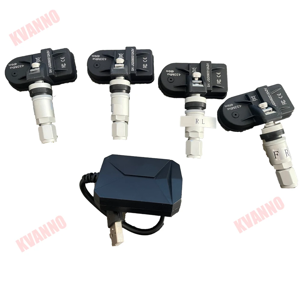 KVANNO USB TPMS Car Tire Pressure Alarm Monitor System Internal Sensor for Car Radio Android Screen Displays Monitoring Data