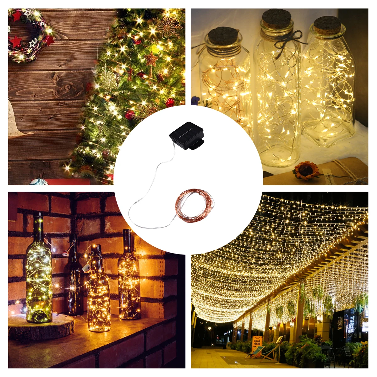 

LED Light String Durable Eco Friendly Safe Home Garden Party Christmas Supplies Solar Energy No Wiring Ideal Decor
