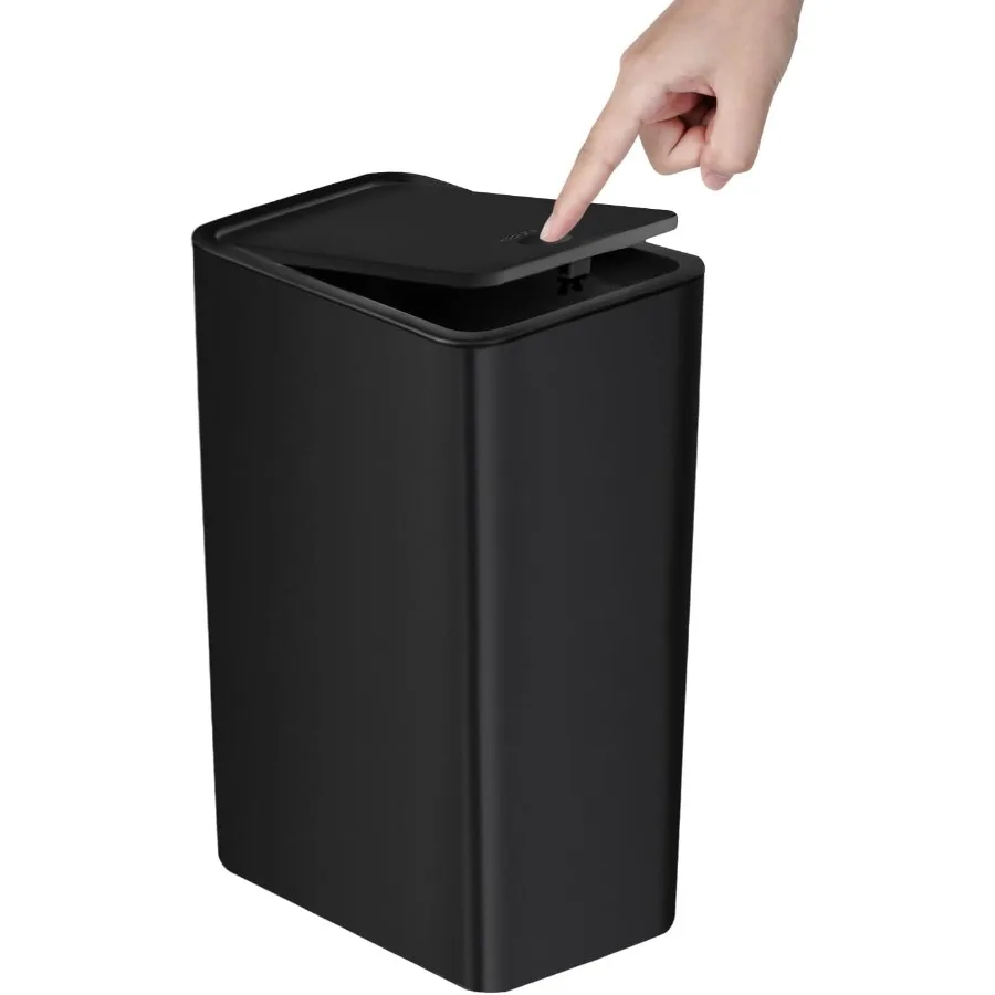 

Slim 10 Liter Bathroom Trash Can with PopUp Lid for Compact Spaces Ideal for Kitchen Bedroom Living Room and Office Use Modern