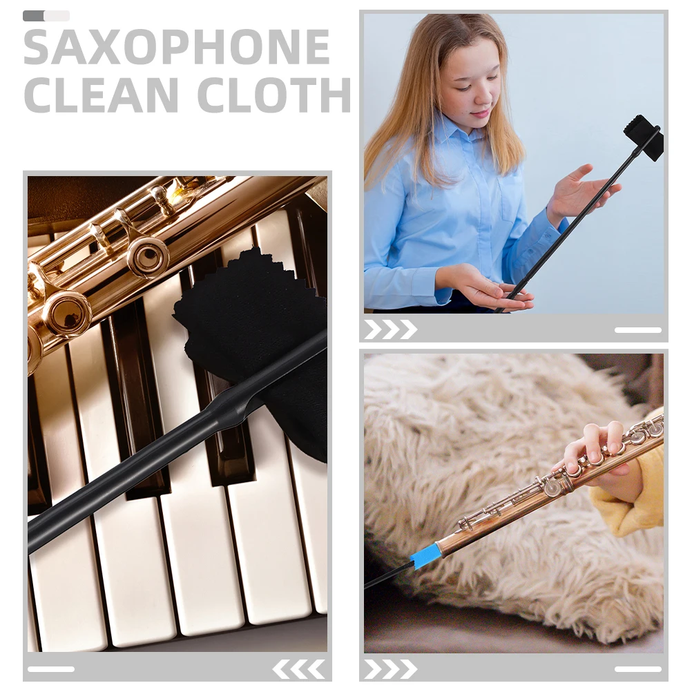 

1 set 12 Pieces Flute Cleaning Kit 4 Rods 8 Cloths Black Blue Musical Instrument Care Tools for Flute Clarinet Saxophone Trumpet