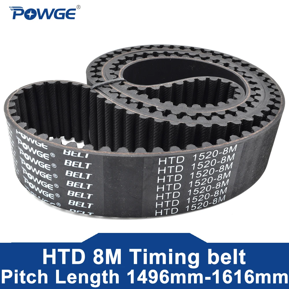 

POWGE HTD 8M Timing belt Lp=1496 1504 1512 1520 1528 1536 1544 1552 1560 1568 1576 1584 1592 1600 1608 1616 Width 15-50mm Rubber