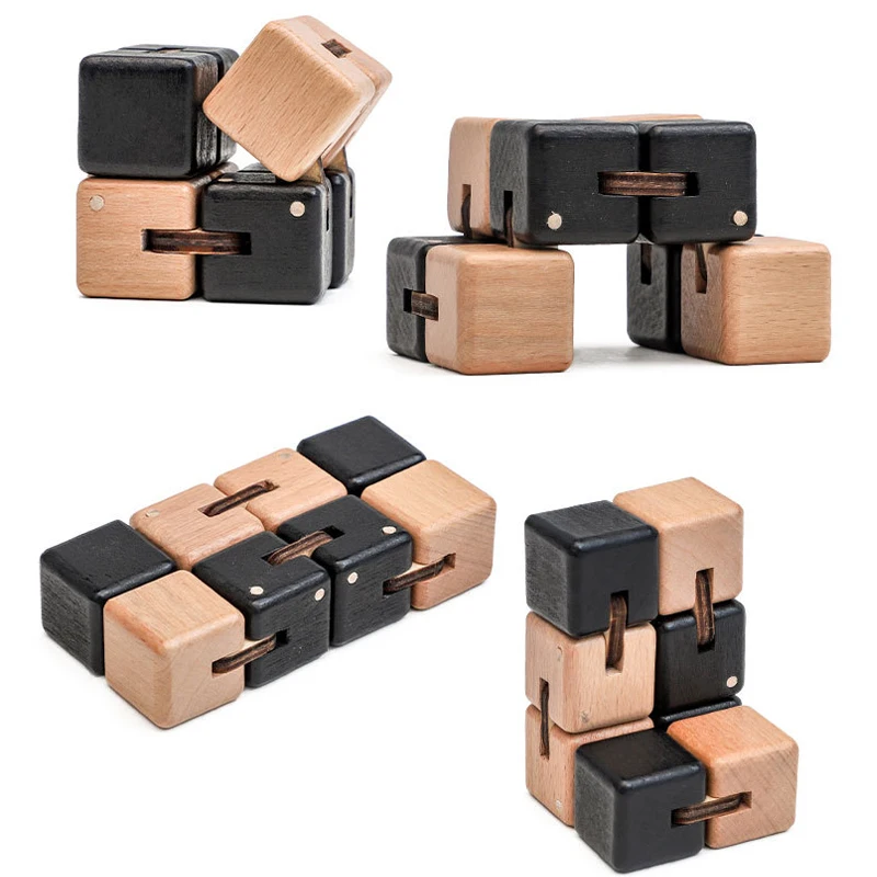 Wooden Infinity Cube Flipper Cubo Infinito Antiestres Stress Relief Toys For Anxiety Autismo Juguetes Ansiedad Y Antiestres